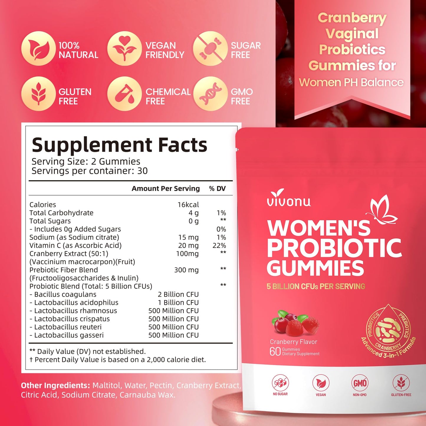 VivoNu Vaginal Probiotic for Women - Probiotic Gummies